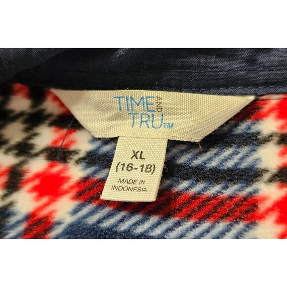 Time And Tru Women's Plaid Fleece Flannel Shacket Sz XL Warm Cozy Outdoors - Picture 5 of 9